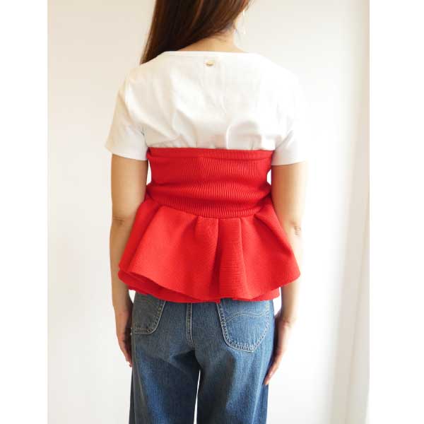 styling/ ラッフルニットベアトップ ベージュ ラッフルニットベアトップ(ニット/カーディガン)｜トップス