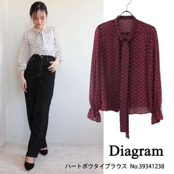 SALE Diagram ダイアグム ハートボウタイブラウス 19AW 送料無料