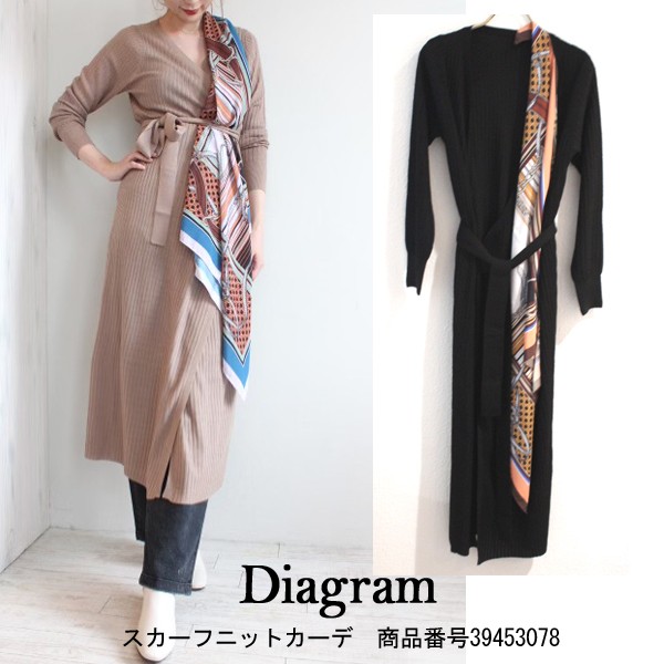 SALE 39453078 Diagram ダイアグラム スカーフニットカーディガン 19AW