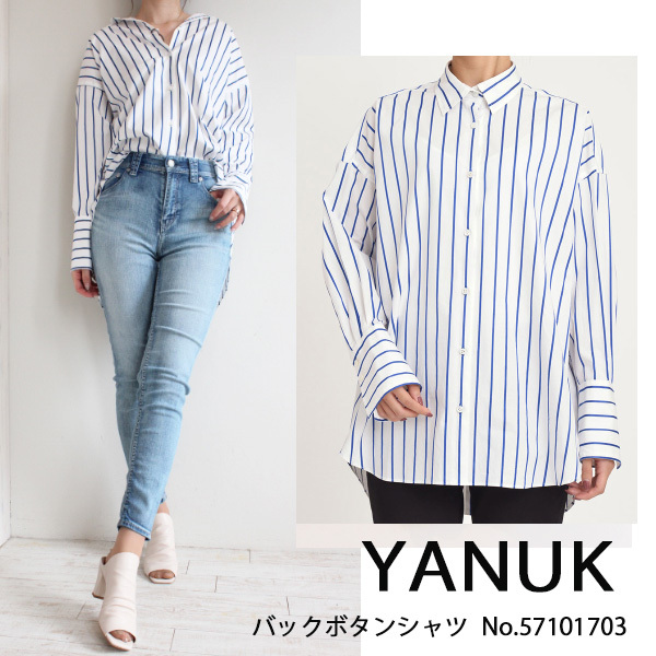 SALE セール 57101703 YANUK ヤヌーク バックボタンシャツ オーバー