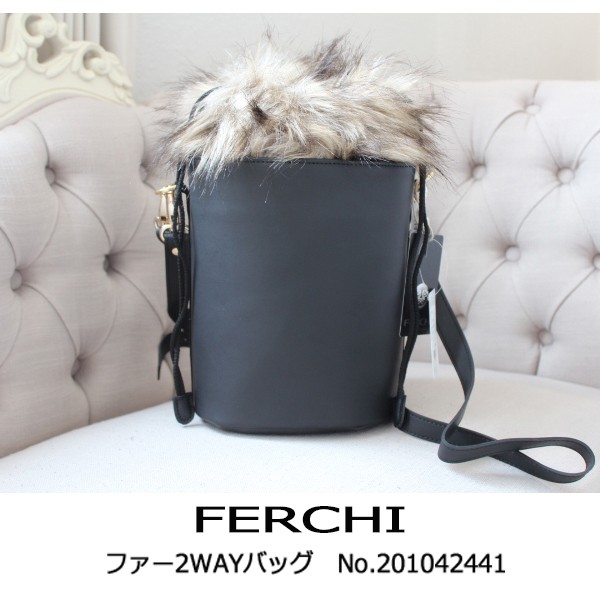 期間限定10%OFF FERCHI（フェルチ）,ファー2WAYバッグ,ショルダーバッグスペイン製,トートバッグ,201042441