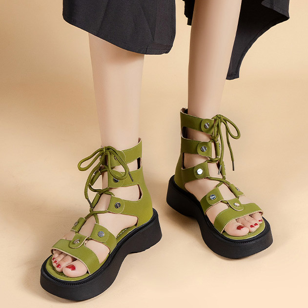 ブーツサンダル レディース 白 39 即納 夏 厚底 22-25cm