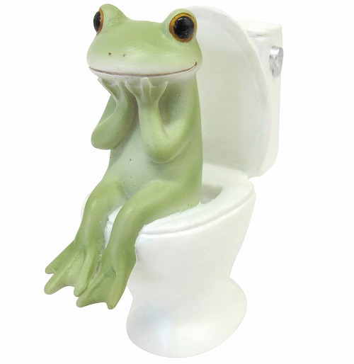 Copeau コポー トイレとカエル トイレ トイレット 小物 オブジェ カエル 置き物 置物 オブジェ 蛙 フロッグ FROG ガーデン雑貨  インテリア雑貨 71738