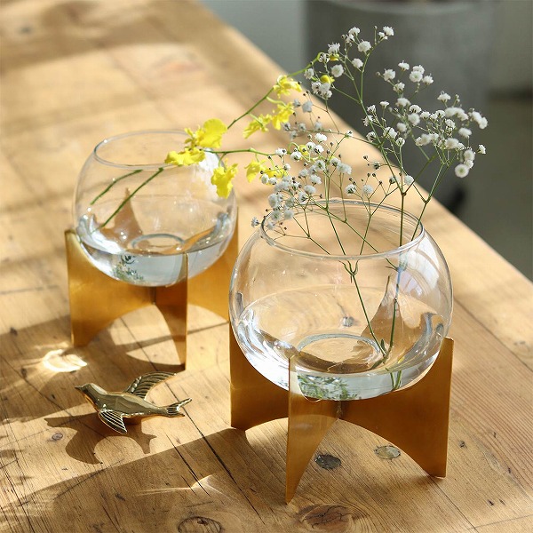 花瓶 フラワーベース インブルーム ガラスボウルベース L ガラス