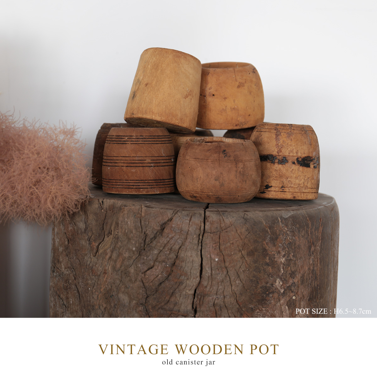 VINTAGE WOODEN POT