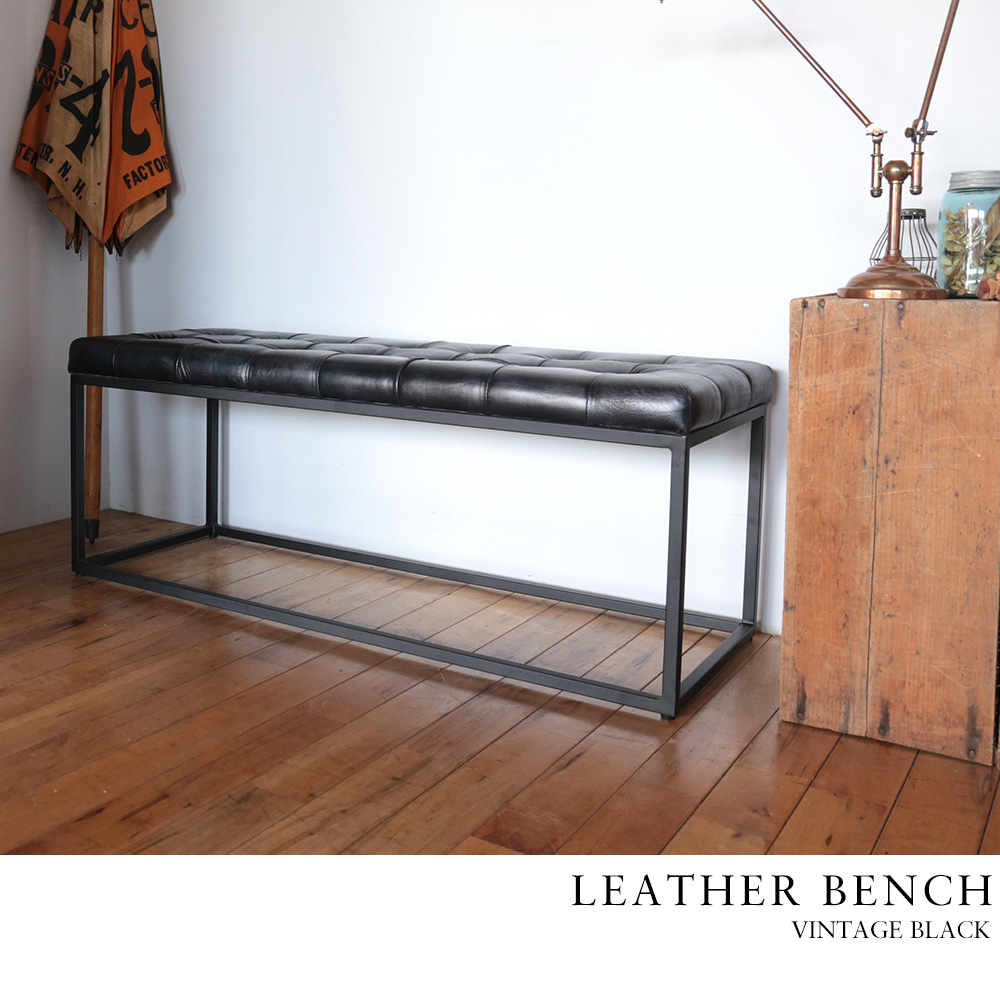 レザーベンチ インダストリアル ダイニング イス チェア スツール