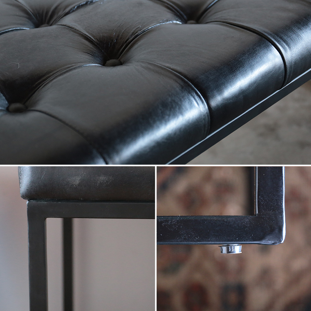 レザーベンチ インダストリアル ダイニング イス チェア スツール