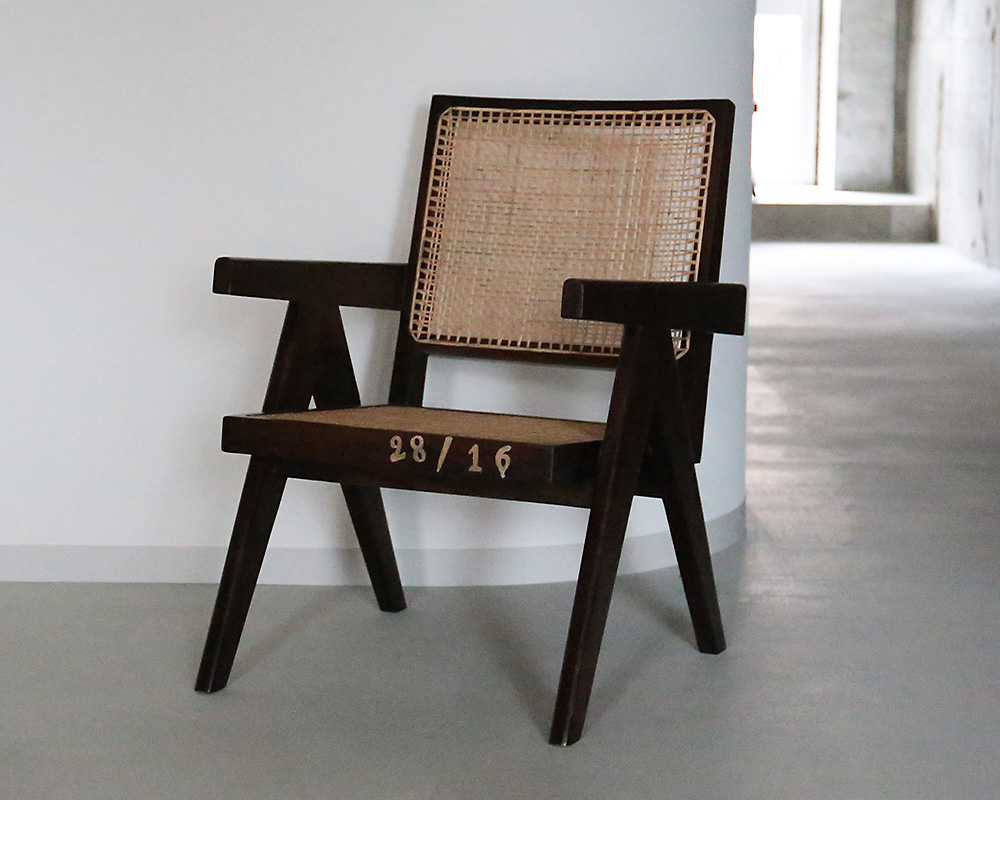 ピエール・ジャンヌレ イージーチェア ラウンジチェア Easychair ラタン 古材 チーク 椅子 Pierre Jeanneret リプロダクト  インド