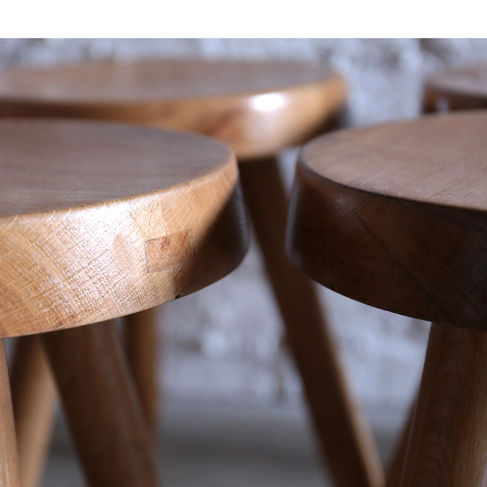シャルロット・ペリアン ベルジェスツール ハイスツール チェア OUTLET ブラウン ベージュ デザイナーズ家具 リプロダクト 木製 オーク材 椅子  腰掛け 素朴