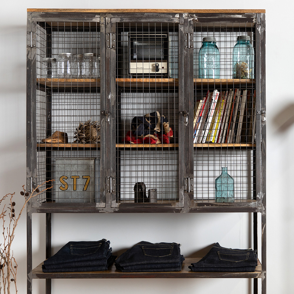 シェルフ ラック メッシュシェルフ アイアン 棚 キャビネット チェスト