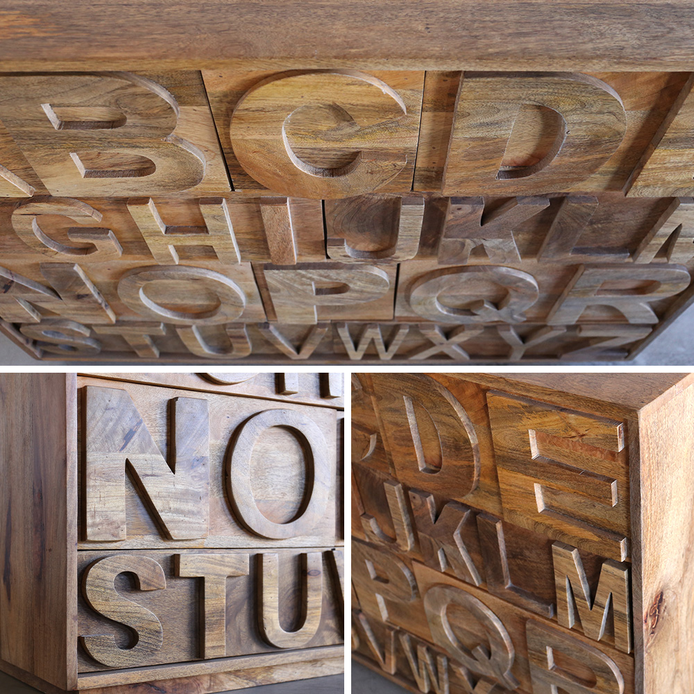 チェスト キャビネット アルファベット ドロワーチェスト 収納棚 棚