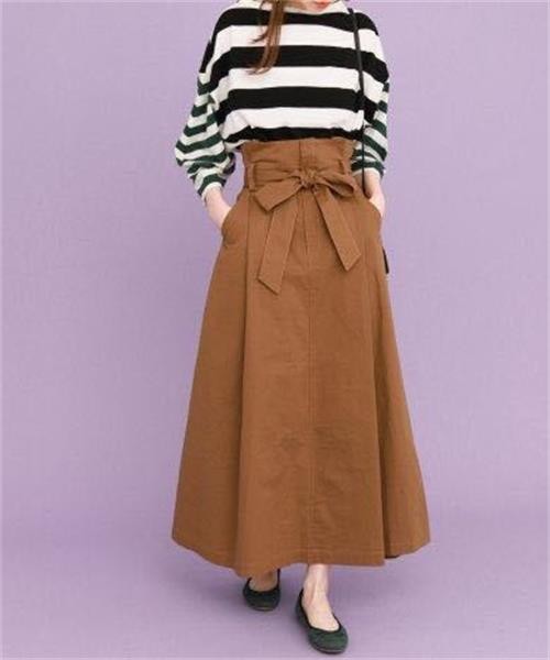 マキシスカート ロング ミモレ 無地スカート ミディアム リボン ベルト スカート ウエストリボン ハイウエストマキシスカート マキシスカート ロング ミモレ スカート Violon