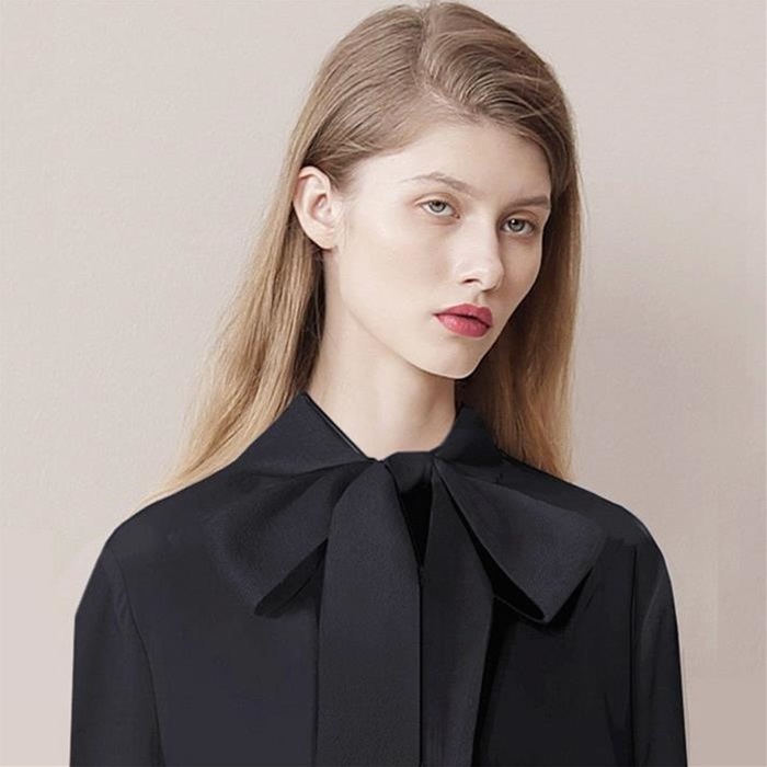 春タイカラーシャツ シルクトップス レディース リボン ブラウス ハイグレード 40匁 シルク100 通勤 長袖シャツ １色展開 すべての商品 Violon