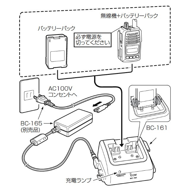 ICOM（アイコム） 一口急速充電器 BC-161 #22 : アンサーネット - 通販