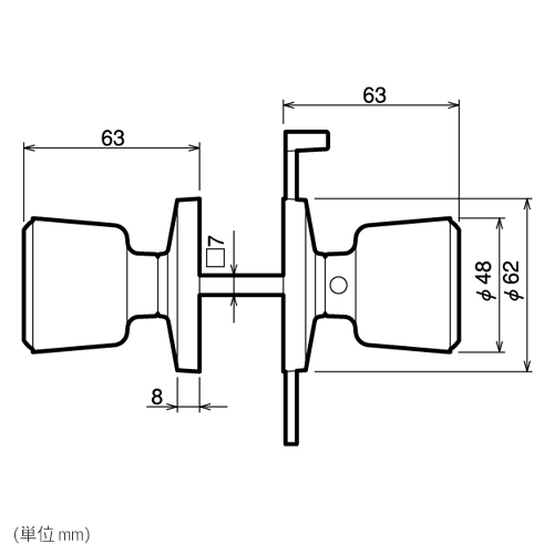 川口技研 ホームラッチ錠 バックセット60mm 外開き 対応扉厚 28〜35mm 関連画像2