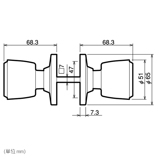 川口技研 ハイス空錠 バックセット60mm 対応扉厚 30〜45mm 関連画像2