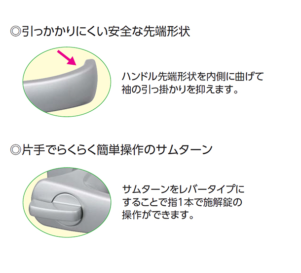 川口技研 取替用レバーハンドル TKレバー シリンダー錠 (カギあり