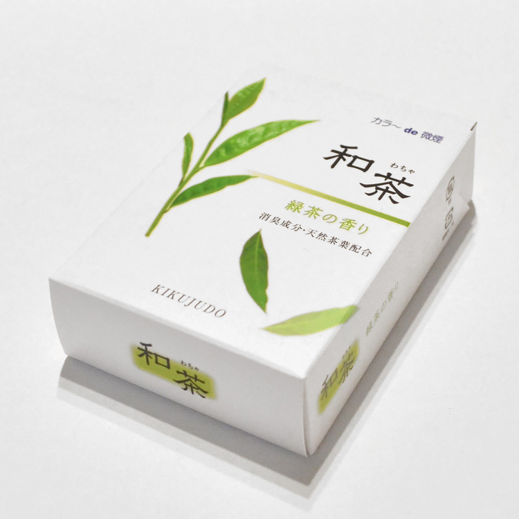 和茶「わちゃ」超ミニ寸天然茶葉配合【菊寿堂】【お線香】【アロマ】【室内香】【緑茶】【消臭成分配合】【カテキン】【御供】【進物】【お彼岸】【お悔み】【仏壇】【ギフト】【贈答】【白檀湯】