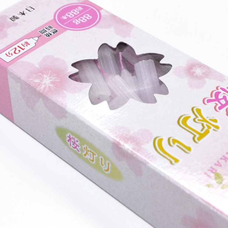 燃焼時間12分 花びら形ローソク「桜灯り」箱　88g　約88本入り 実用ローソク 日本製 東亜ローソク