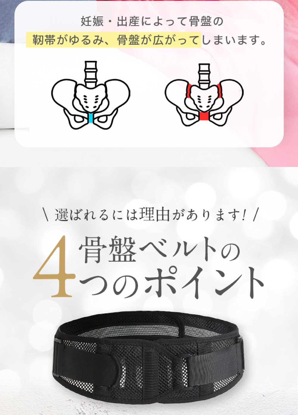骨盤ベルト 4つのポイント