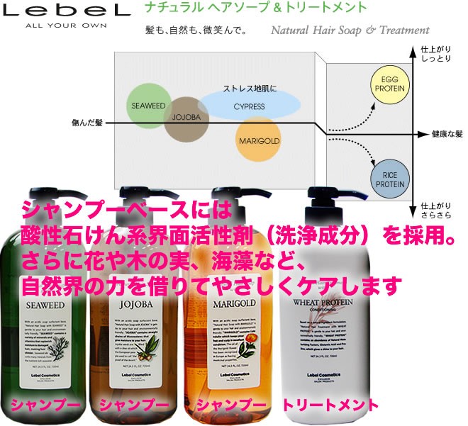 LebeL ルベル ナチュラルヘアソープ/トリートメント 選べる2本