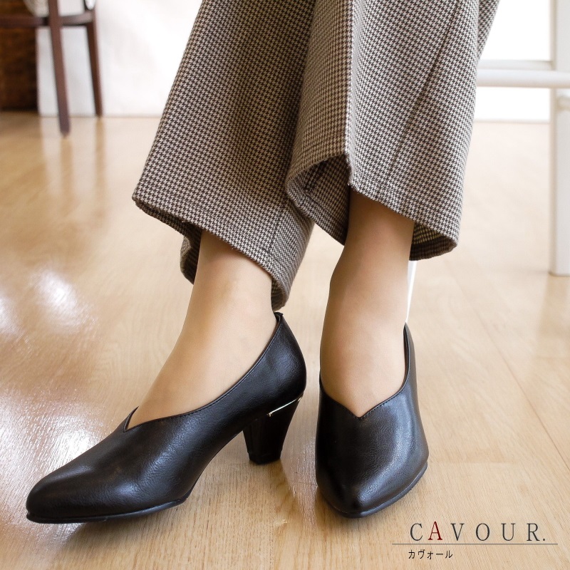 歩きやすい/疲れ知らず】パンプス 痛くない 柔らかい ローヒール 黒