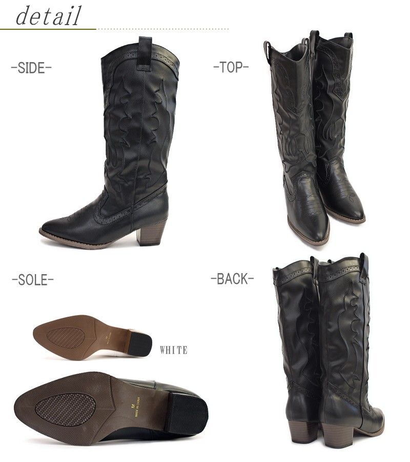 ミッドカーフアンダーブーツ,レトロカウボーイ,レザーpu,ウィンターブーツ,ラージサイズ,39-48 CAVOUR カボール ウェスタンブーツ レディース ミドル丈 ポインテッド