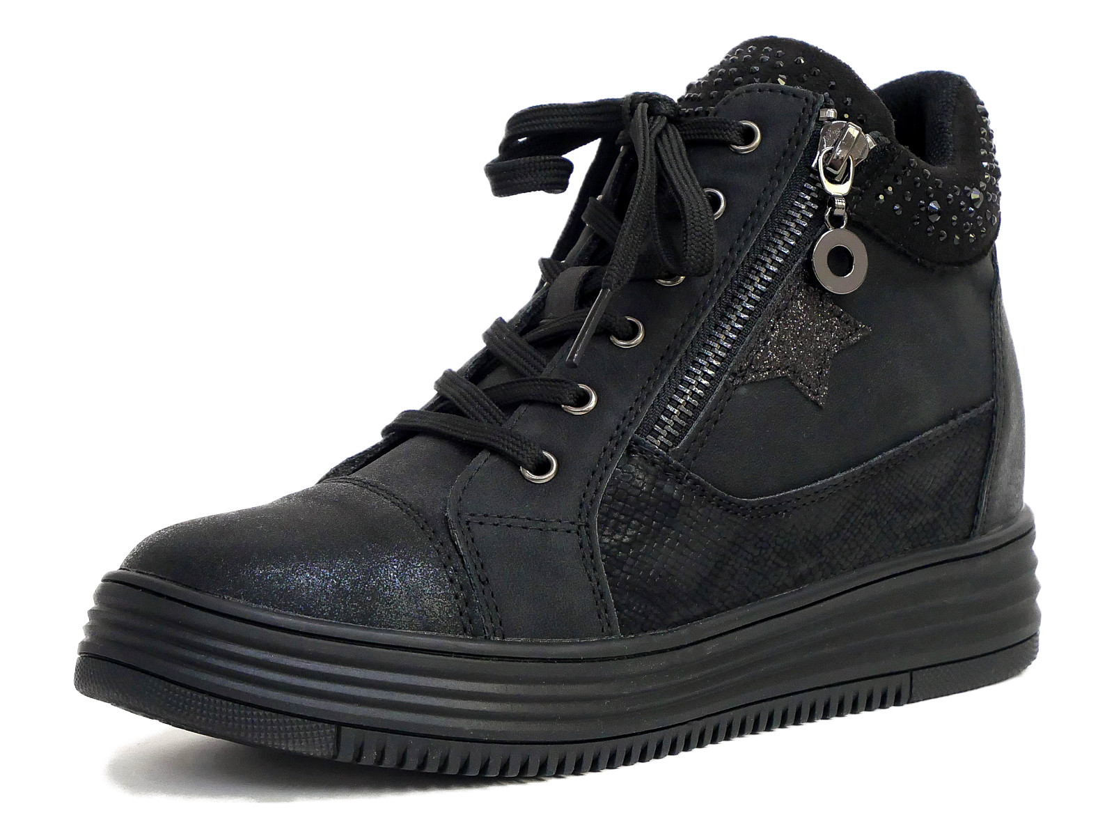 6cm厚底／足長効果抜群】 MUUM 厚底 スニーカー レディース ビジュー