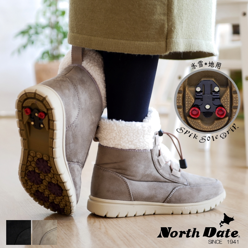 North Date ノースデイト スノーブーツ ボア ショート丈 レディース