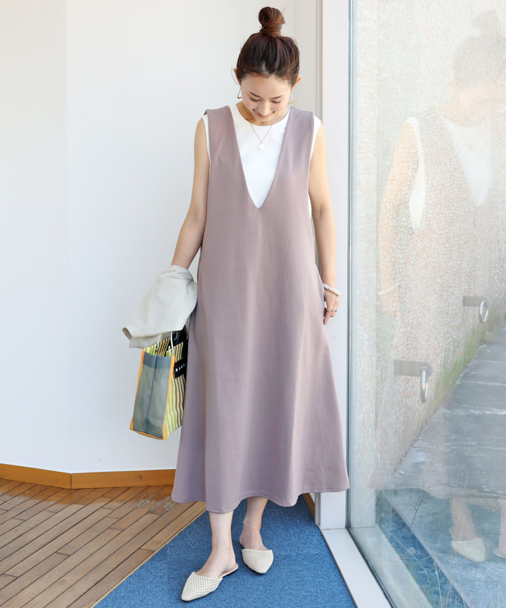 在庫処分セール 新作 ワンピース ジャンパースカート Vネック コットン100 ドライタッチ ワンピース 日本製 メール便可 40代 50代 60代 女性 フ 正規販売代理店 Centrodeladultomayor Com Uy