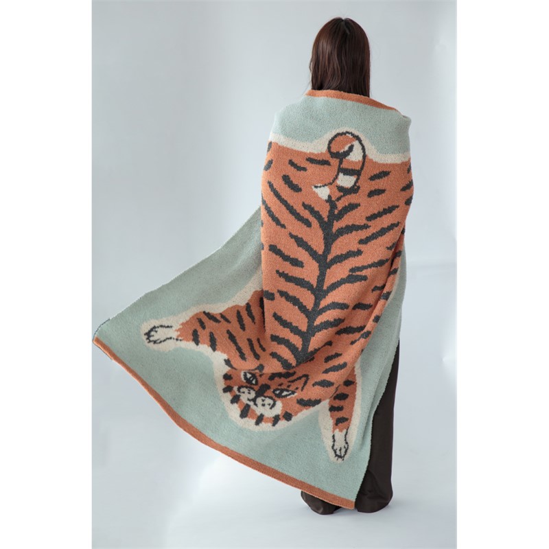 ニットブランケット【Mサイズ】 ひざ掛け 防寒 羽織り 秋冬用 フェザー