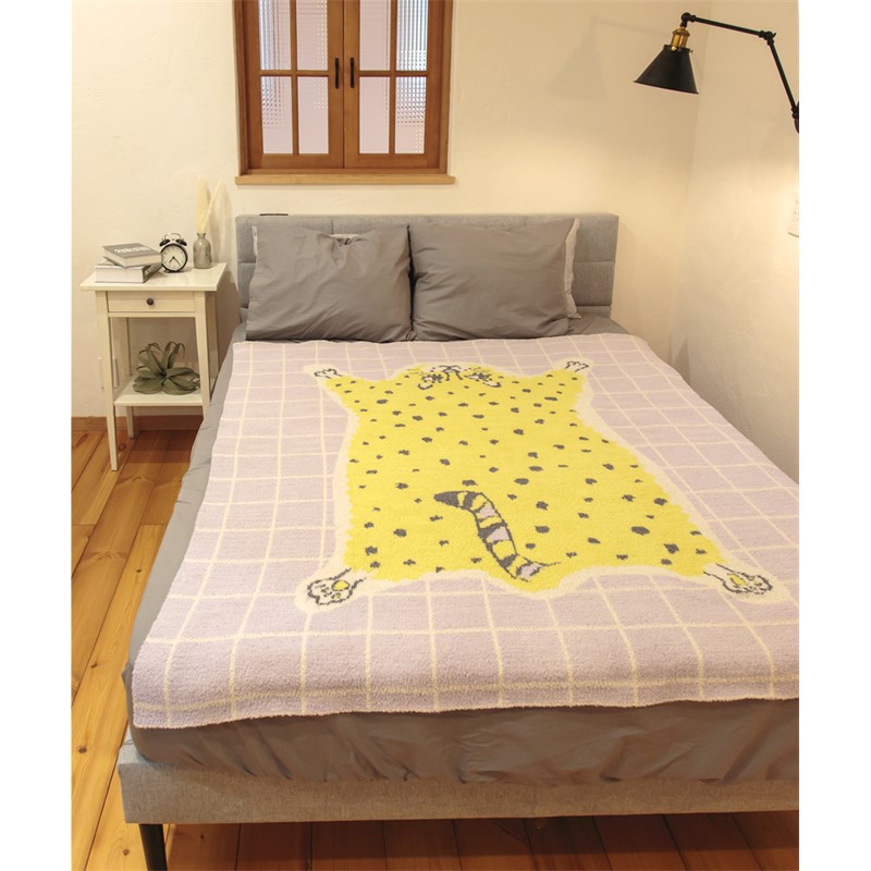 ニットブランケット【Lサイズ】 ひざ掛け 防寒 羽織り 秋冬用 フェザー