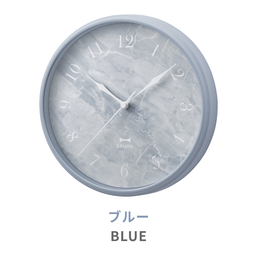 全3色 BRUNO マーブルクロック 掛け時計 掛時計 大理石調 連続秒針 高級感 ホワイトインテリア シンプル おしゃれ インテリア 壁掛け 時計｜antena5｜04