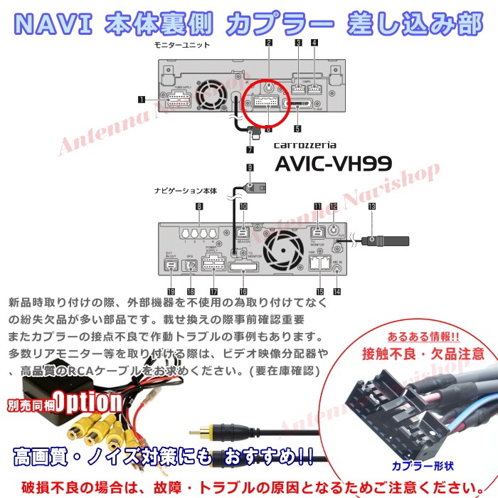 カロッツェリア パイオニア AVIC-VH99 純正品 RCA入出力ケーブル 新品