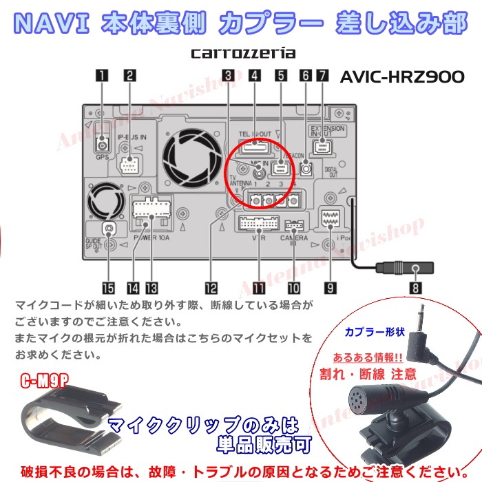 パイオニア カロッツェリア AVIC-HRZ900 純正品 ハンズフリー 音声認識マイク 新品 (M09 : cm9-cdp1083-avic- hrz900 : アンテナナビショップ - 通販 - Yahoo!ショッピング