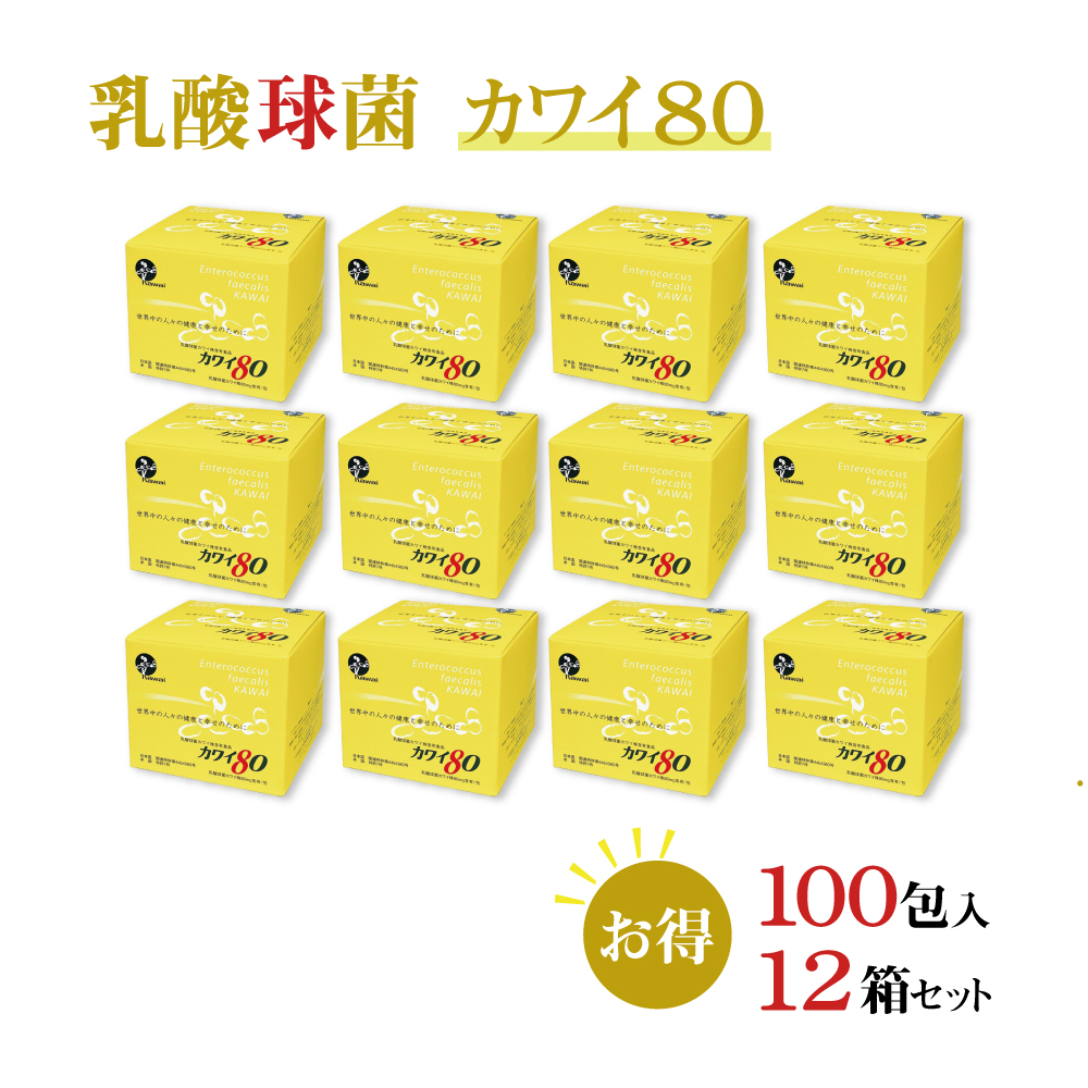 【正規代理店】カワイ 乳酸菌 kawai カワイ 80 12箱 乳酸球菌カワイ株 80mg含有/包 1g 100包 スティックタイプ 健康食品  健康サプリ 乳酸菌 サプリメント 河合乳