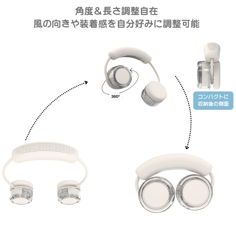 2026年最新型 冷却プレート搭載 Neck Band Fan COOLING 首掛け扇風機