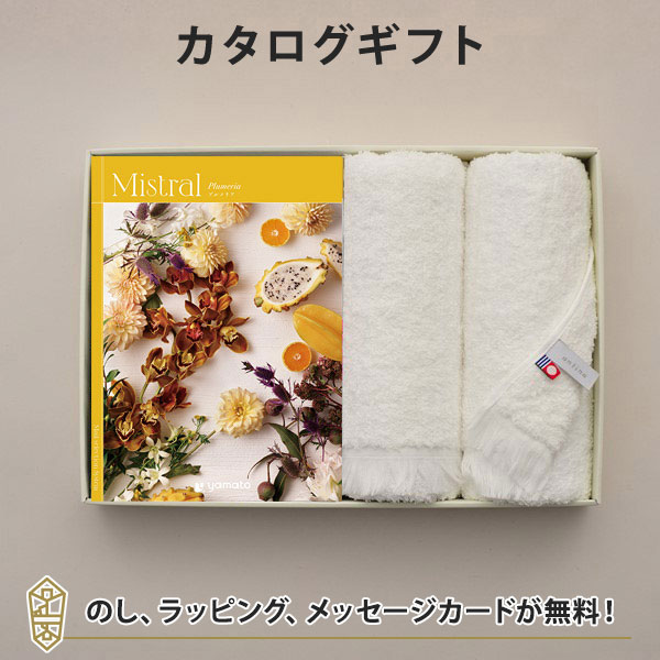 カタログギフト 香典返し 出産内祝い 結婚内祝い  Mistral(ミストラル)＜Plumeria(プルメリア)＞＋今治フェイスタオルセット