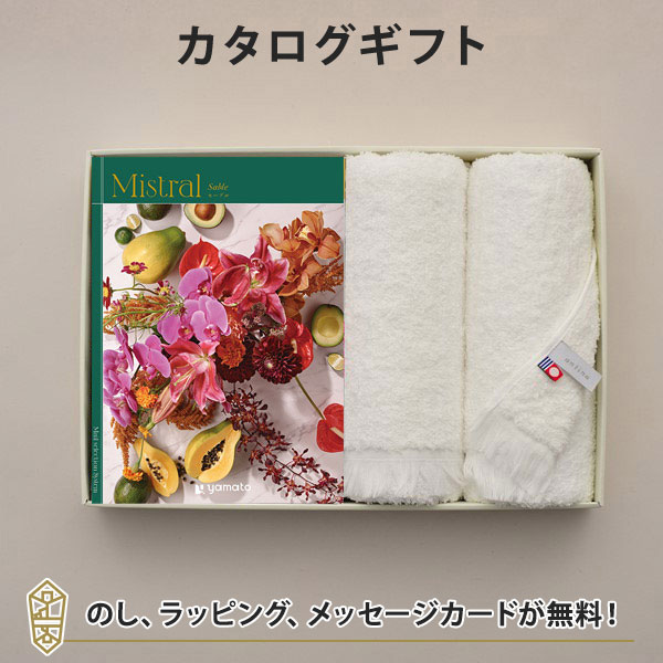 カタログギフト 香典返し 出産内祝い 結婚内祝い  Mistral(ミストラル)＜Sable(セーブル)＞＋今治フェイスタオルセット