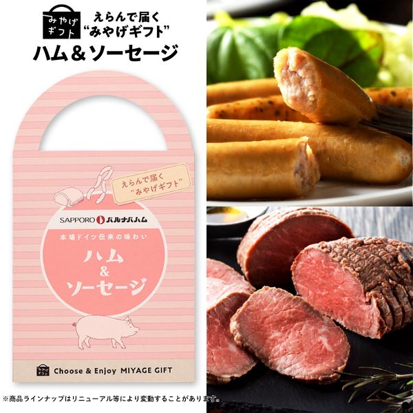 カタログギフト みやげギフト ハム＆ソーセージ グルメ 帰省 お土産 手土産 記念品 寸志 粗品 差し入れ プレゼント カジュアルギフト お礼 御礼 誕生日