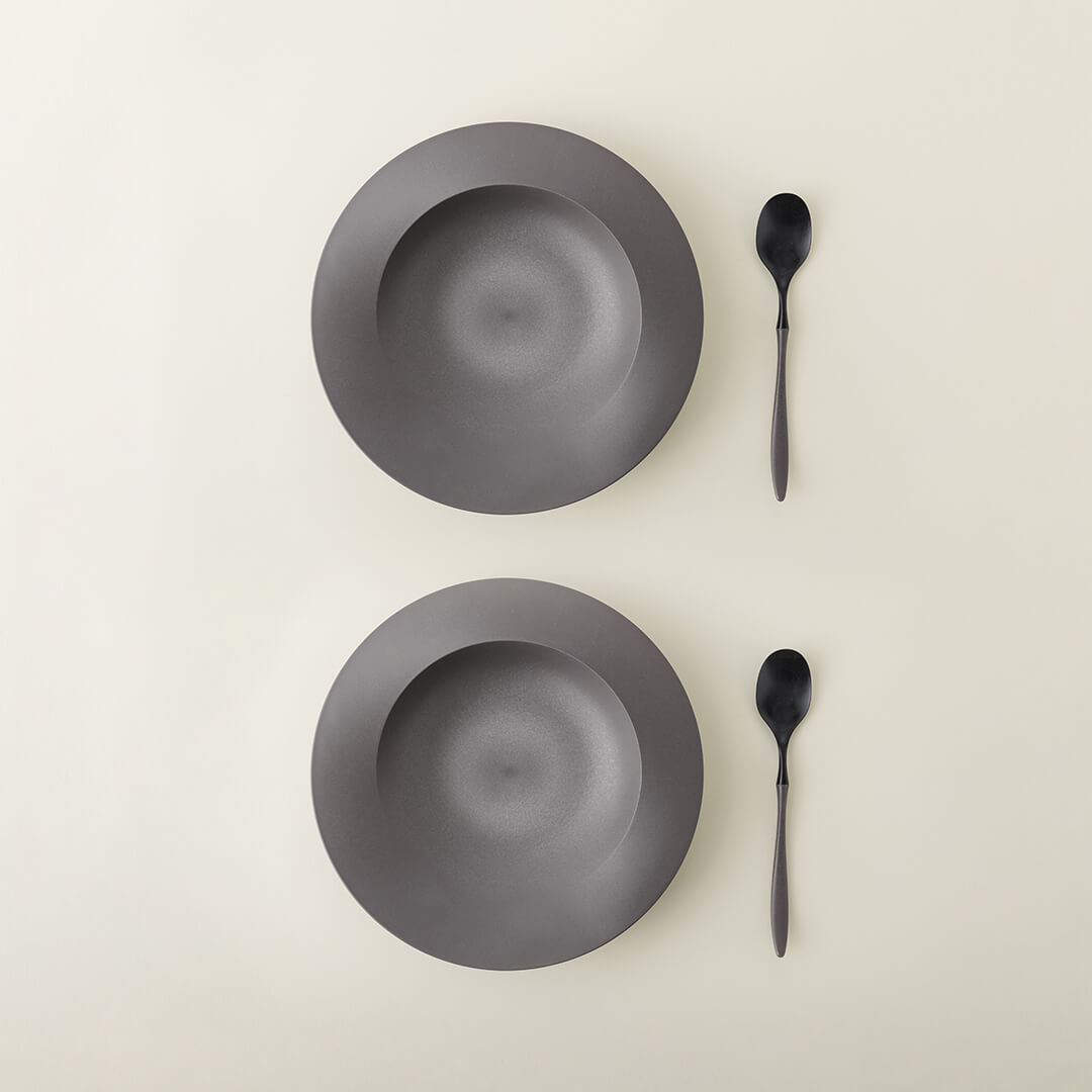 食器 食器セット ARAS カレーセット 深皿 スクープ グレー×2 カレースプーン×2 エイラス 割れにくい プレート 日本製 国産 漂白剤 食洗器使用可能