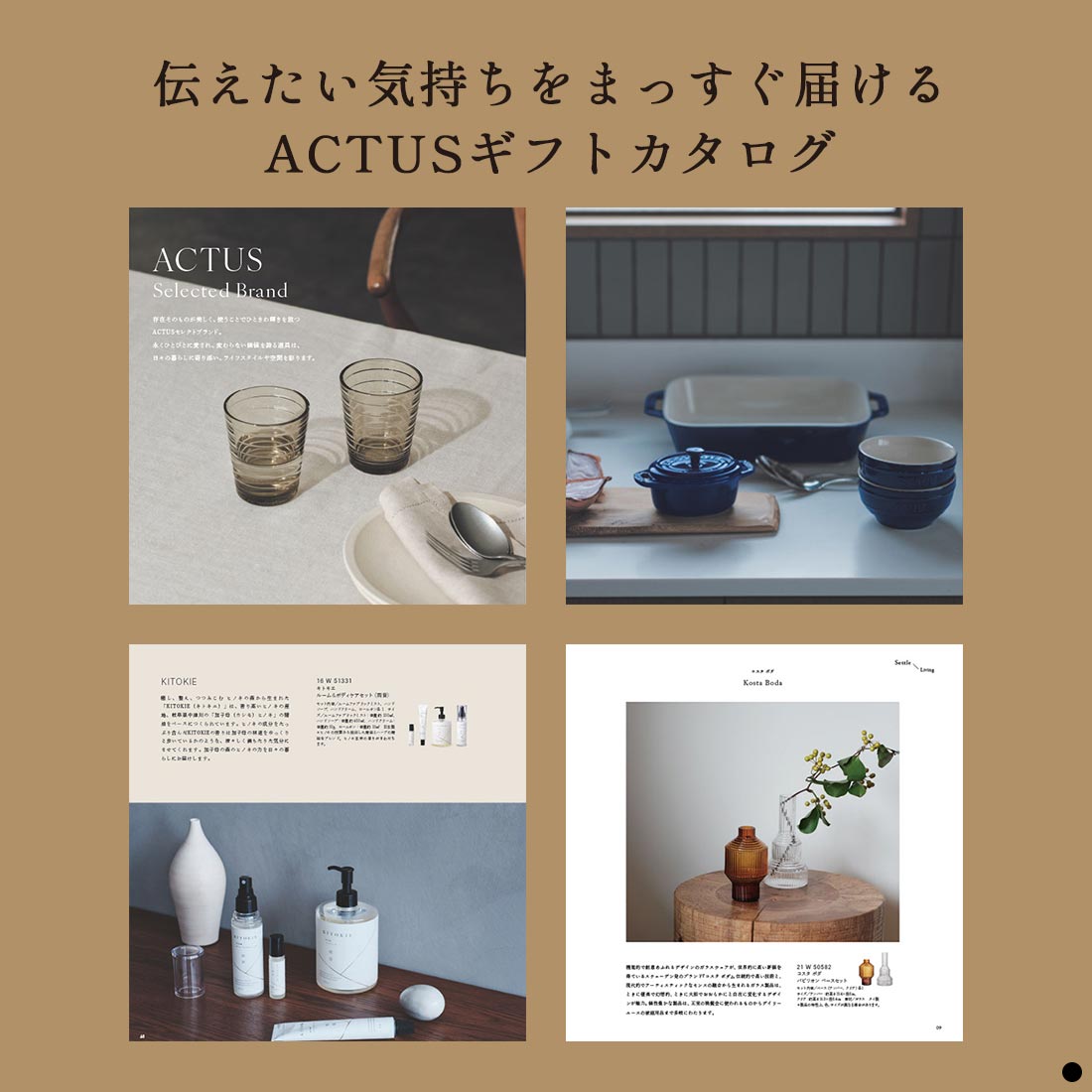 カタログギフト ACTUS(アクタス) ＜NAGI(凪)＞ ギフトカタログ 出産内祝い 結婚内祝い 内祝い 快気祝い 新築祝い お返し 引出物 贈り物 お祝い 包装済みの画像