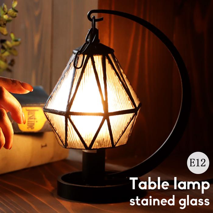 テーブルランプ ステンドグラス 卓上照明 電気スタンド E12 おしゃれ プレゼント｜antiqcafe｜02