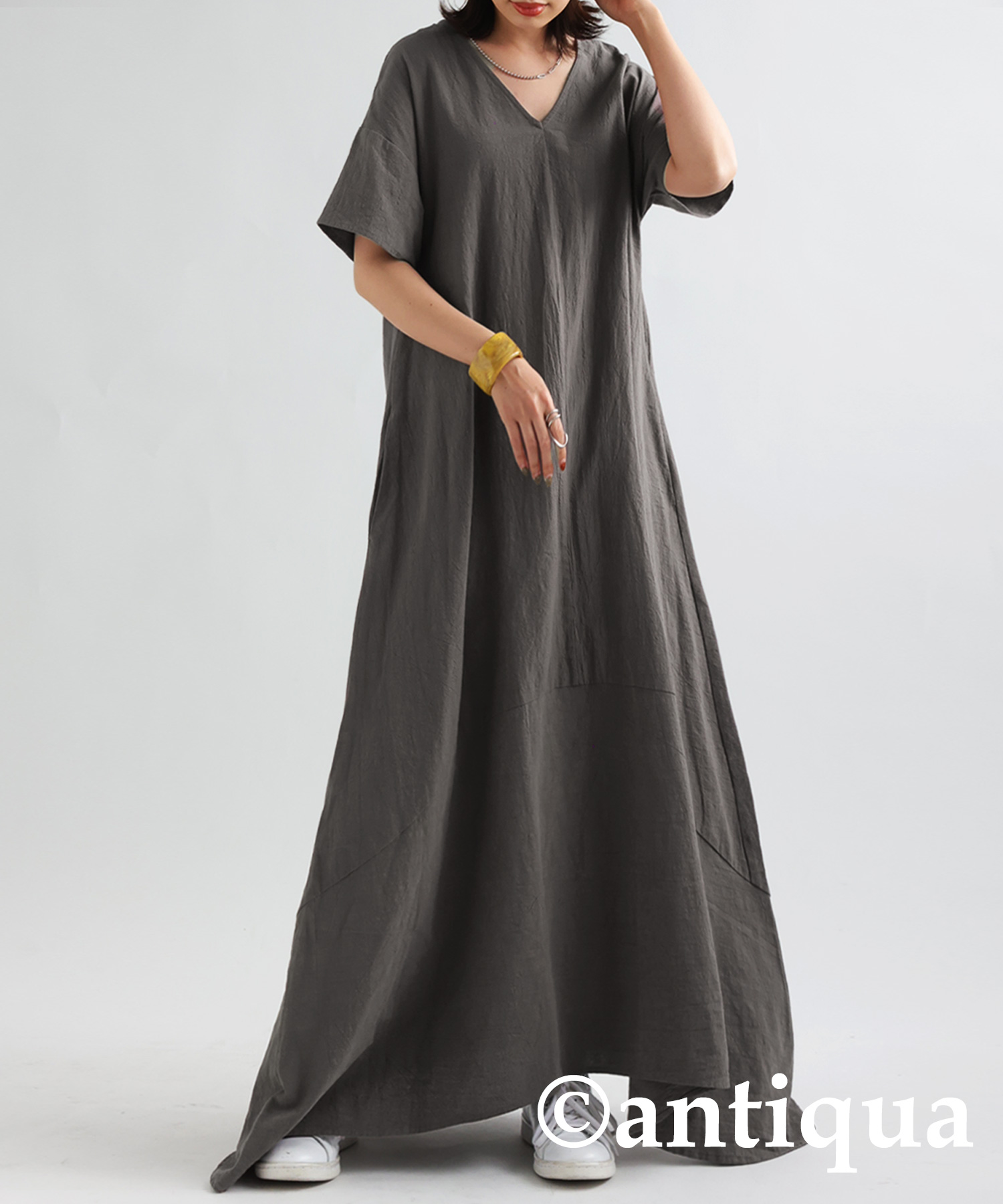 antiqua（アンティカ） リネンライクワンピース ワンピース レディース