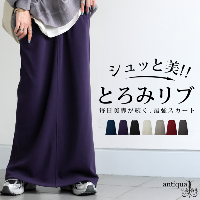 シュッと美 ロングスカート レディース ボトムス 送料無料・再入荷 メール便不可 | antiqua | 05