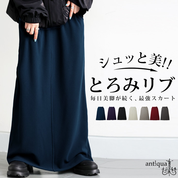 シュッと美 ロングスカート レディース ボトムス 送料無料・再入荷 メール便不可 | antiqua | 07