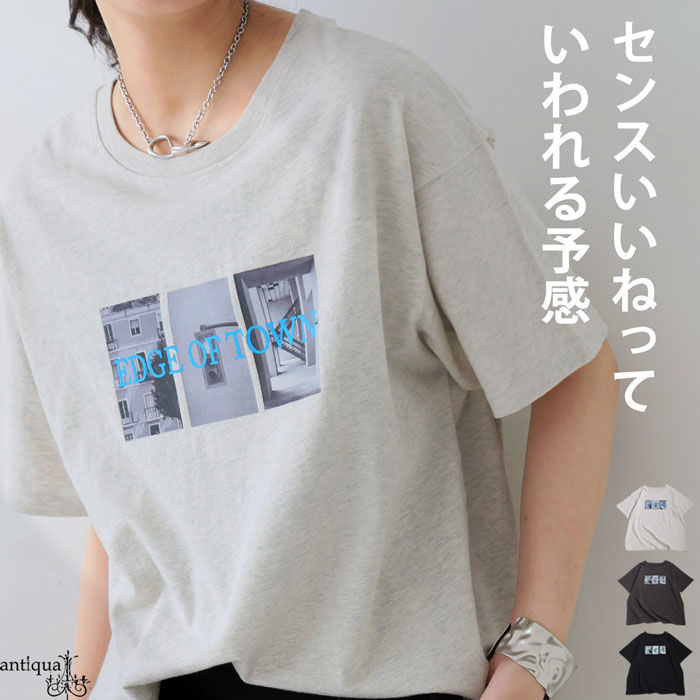 antiqua（アンティカ） ロゴ Tシャツ 配色 レディース トップス フォト