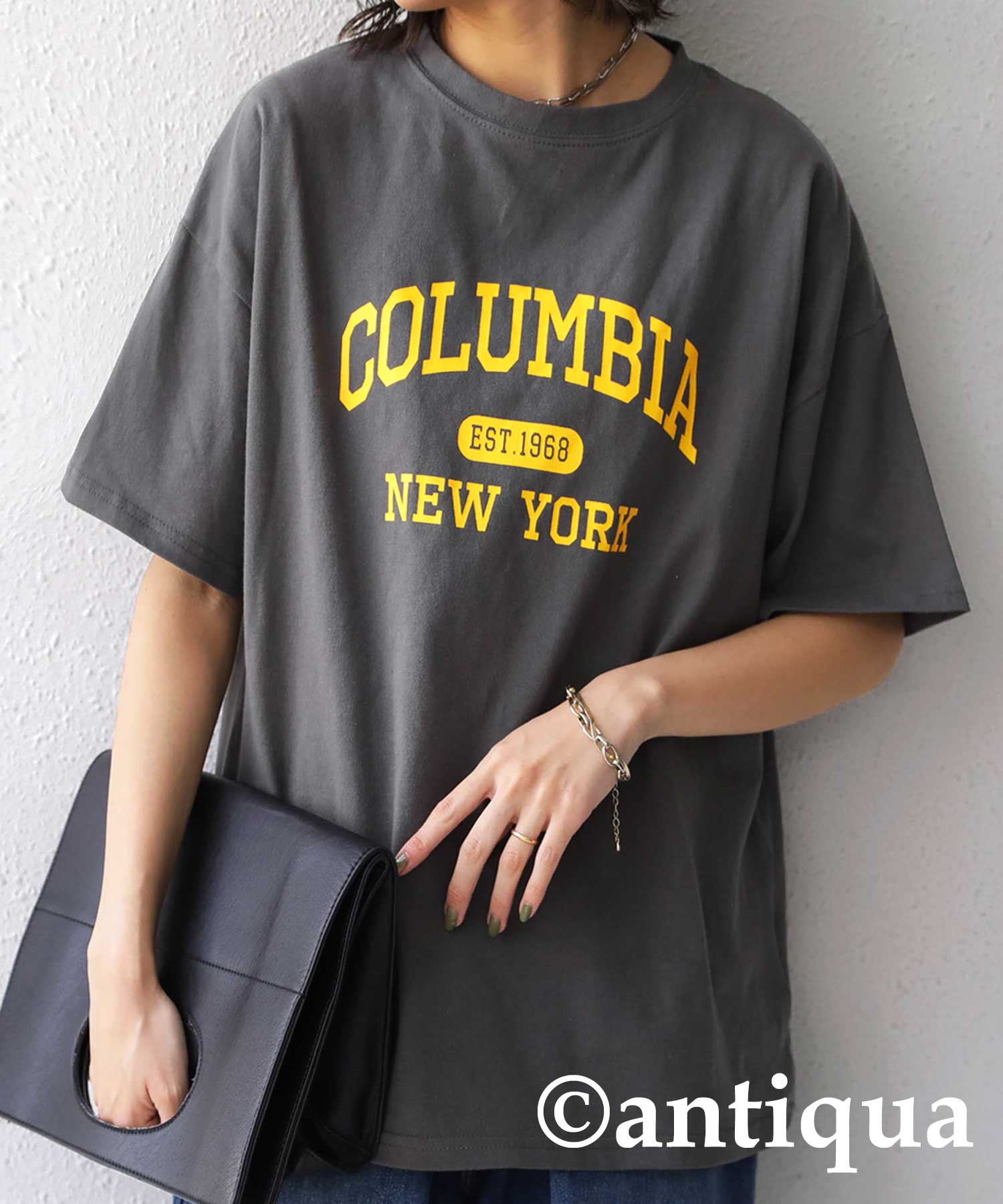 antiqua（アンティカ） カレッジロゴTシャツ Tシャツ レディース