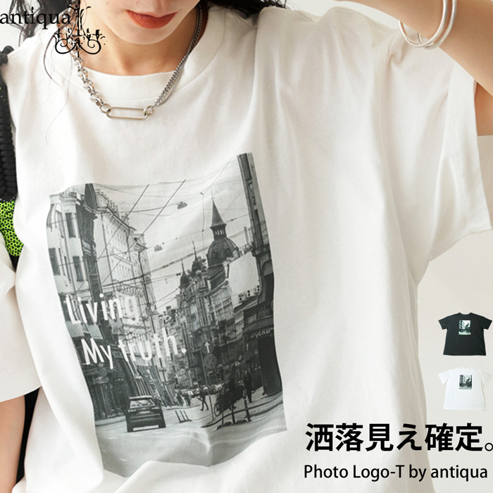 antiqua フォトロゴT Tシャツ レディース トップス 半袖 送料