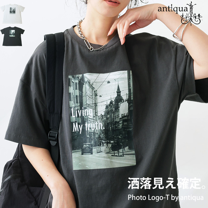 antiqua（アンティカ） フォトロゴT Tシャツ レディース トップス 半袖